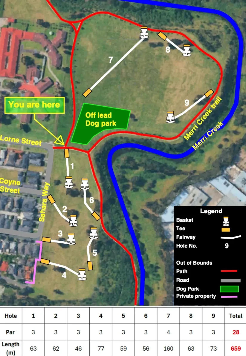 Lorne Street Reserve course layout